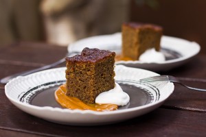 Ginger Cake with Salted Caramel Sauce