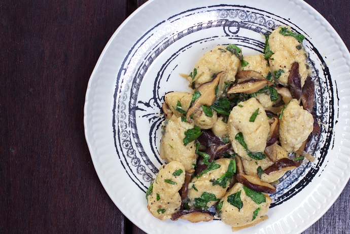 Ricotta Cheese Gnocchi with Mushroom Sauce