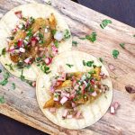 Cornmeal Crusted Fish Tacos with Rhubarb Salsa