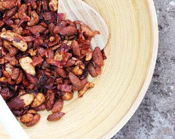Spiced Mixed Nuts with Sugared Bacon