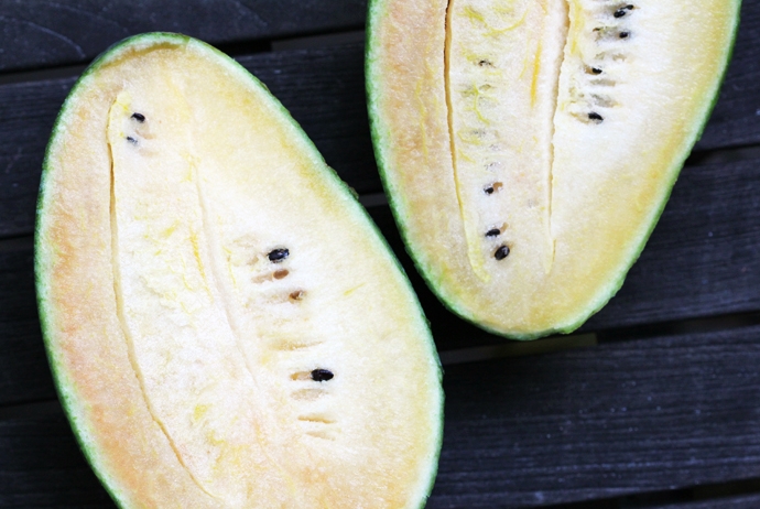 Halved Golden Watermelon