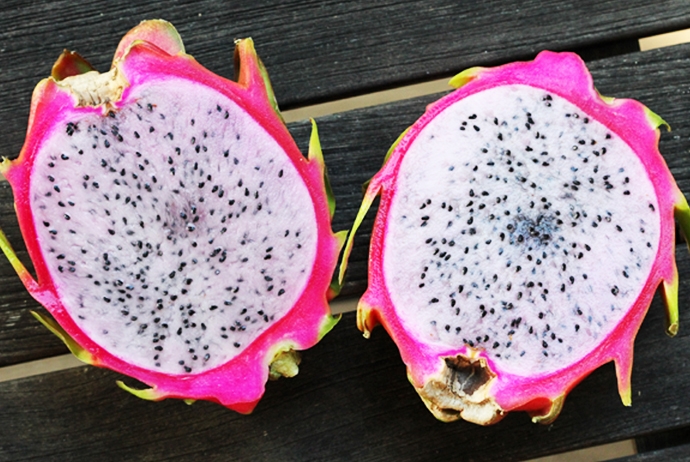 Halved Pink Dragon Fruit