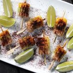 Jicama, Cucumber, Mango Skewers with Chile and Lime