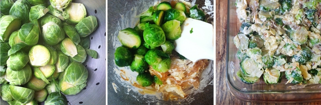 Brussels Sprouts and Caramelized Shallot Gratin