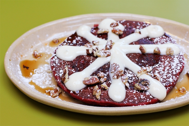 Red-Eye Velvet Pancakes at Snooze