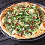 Shaved Asparagus and Bacon Pizza