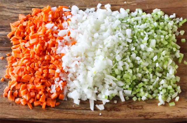 Chopped Carrot, Onion and Celery