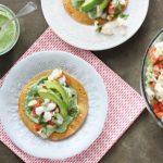 Ceviche Tostadas with Cilantro Cream