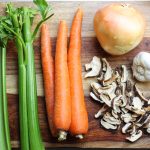 Celery, Carrots, Dried Shiitakes, Onion and Garlic