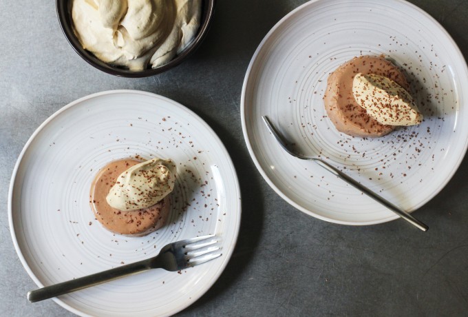 Chocolate Panna Cotta with Espresso Whipped Cream