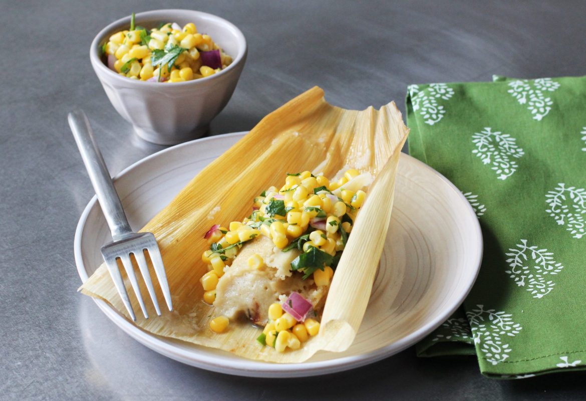 Pulled Pork Tamales with Corn Salsa