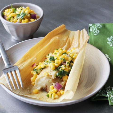 Pulled Pork Tamales with Corn Salsa