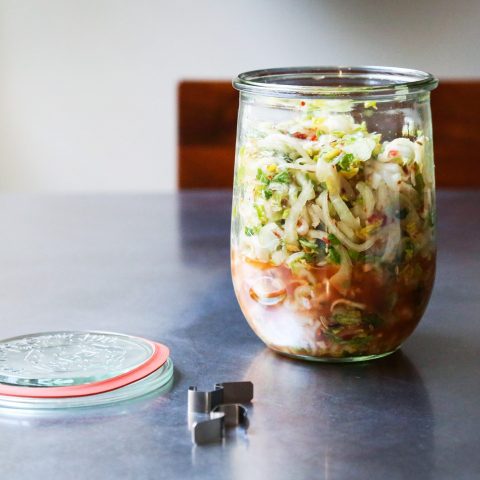 Quick Fennel and Cabbage Kimchi