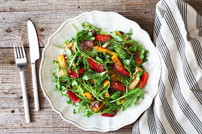 Roasted Carrot, Fennel and Blood Orange Salad