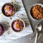 Blueberry Ice Cream with Oat Crumble Topping