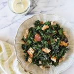 Grilled Kale Caesar with Torn Croutons