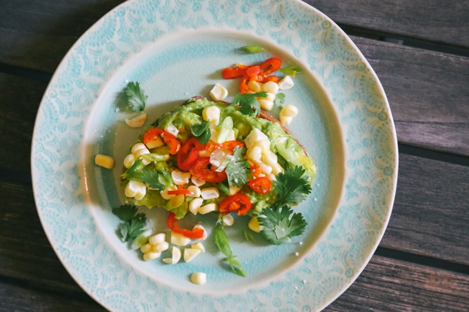 Corn, Chile and Lime Avocado Toast