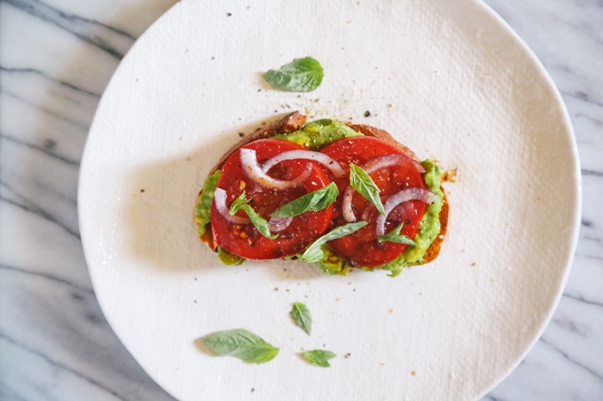 Tomato Basil Avocado Toast