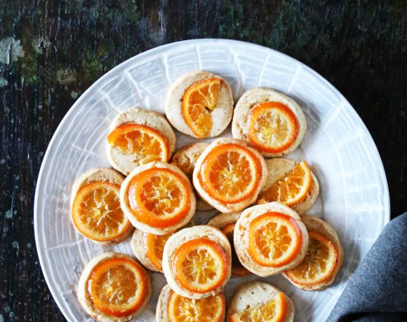 5 Spice Shortbread with Candied Clementine