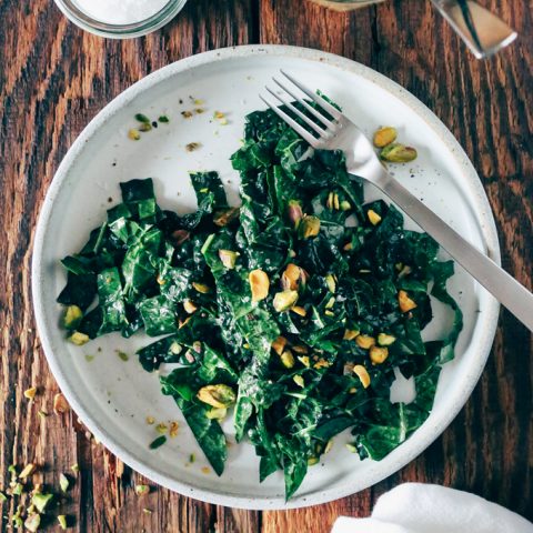 Kale Salad with Miso Lemon Vinaigrette