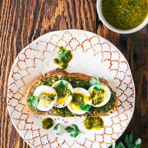 Hard-Boiled Egg Toast with Chermoula