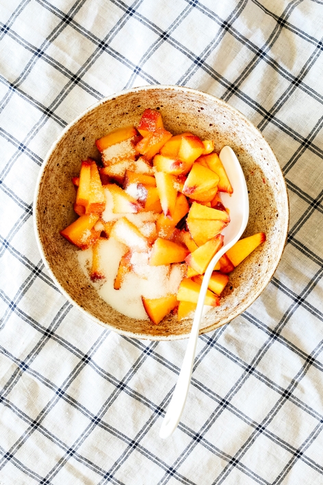 Chopped Peaches with Sugar