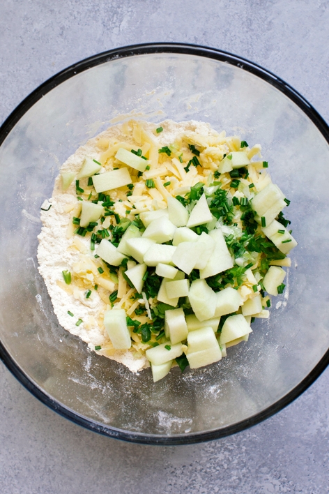 Making Cheddar Apple Biscuits