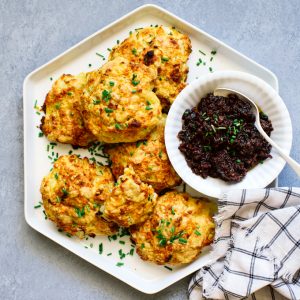 Cheddar Apple Biscuits with Bacon Jam