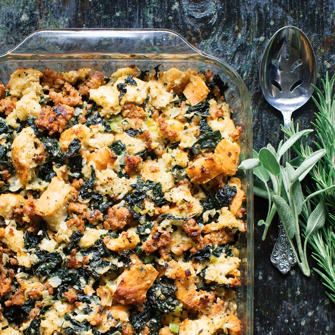 Kale and Sausage Stuffing