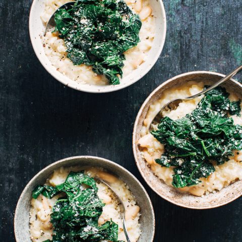 White Bean Risotto with Garlicky Greens