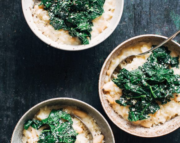 White Bean Risotto with Garlicky Greens