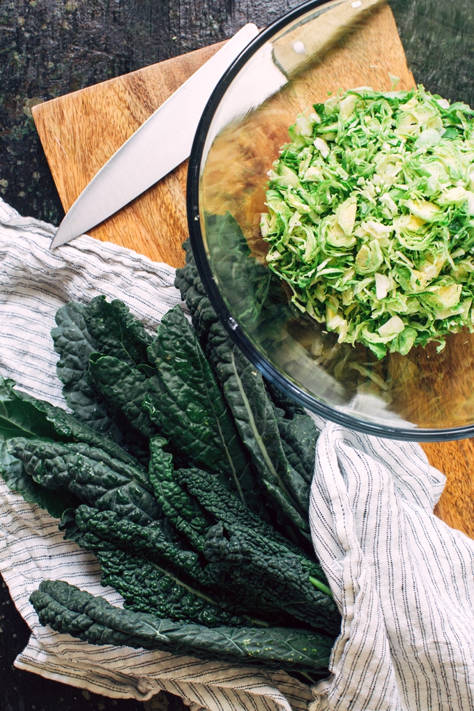 Kale and Shredded Brussels Sprouts