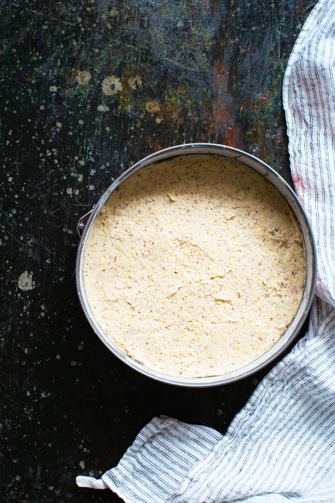 Meyer Lemon Polenta Cake Unbaked