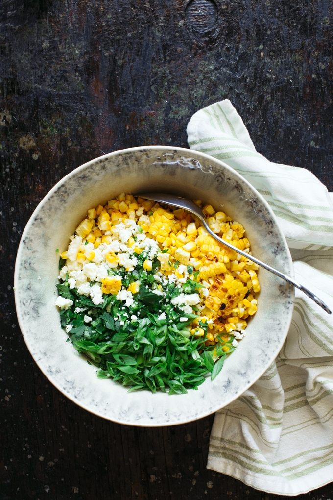 Mexican Grilled Corn Salad Process