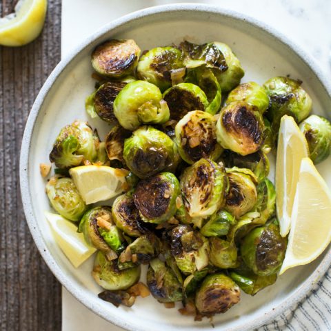 Lemon Pan-Seared Brussels Sprouts