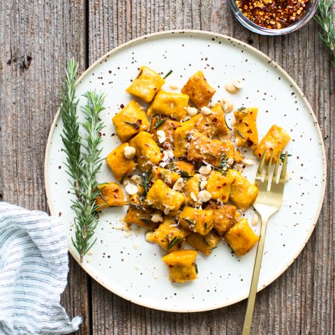 Pumpkin Ricotta Gnocchi with Rosemary Brown Butter Sauce