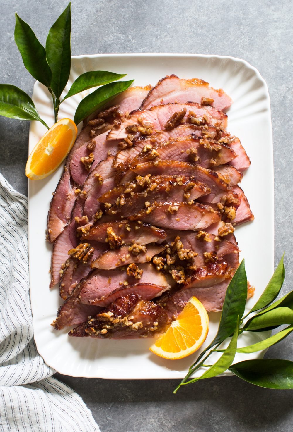Orange, Bourbon and Pecan Glazed Ham Recipe