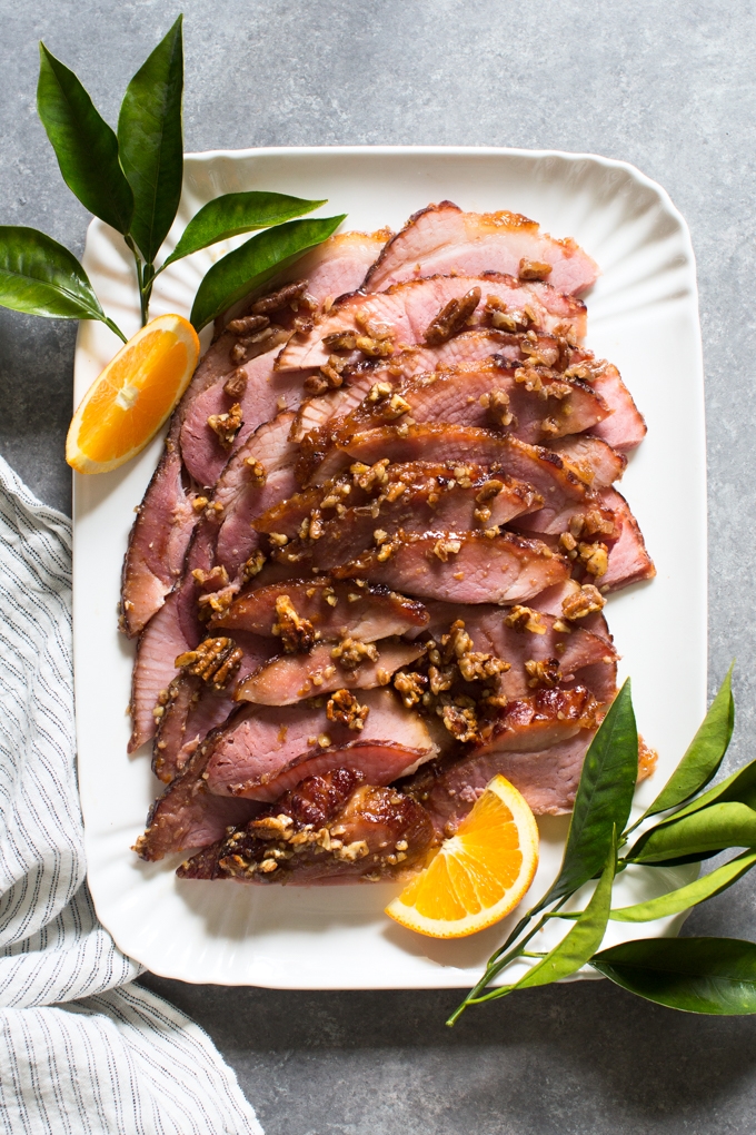 Orange, Bourbon and Pecan Glazed Ham Recipe