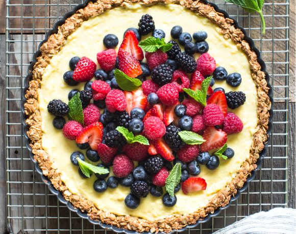 Almond, Oat and Berry Tart