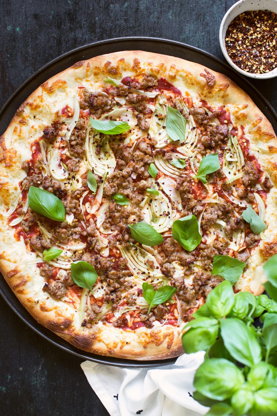 Cast-Iron Pizza With Fennel and Sausage Recipe