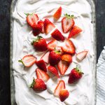 Strawberry Rhubarb Tres Leches Cake