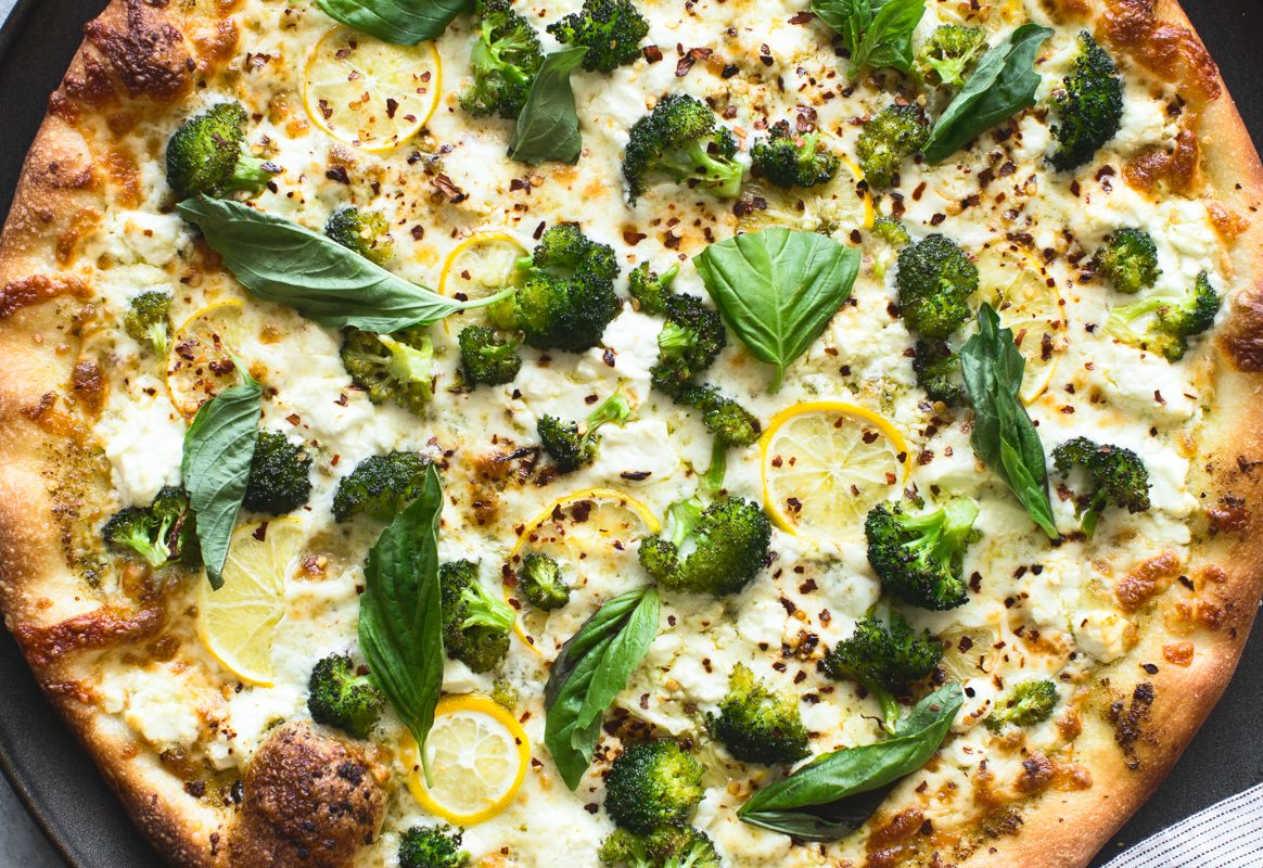 Lemon Roasted Broccoli Pizza