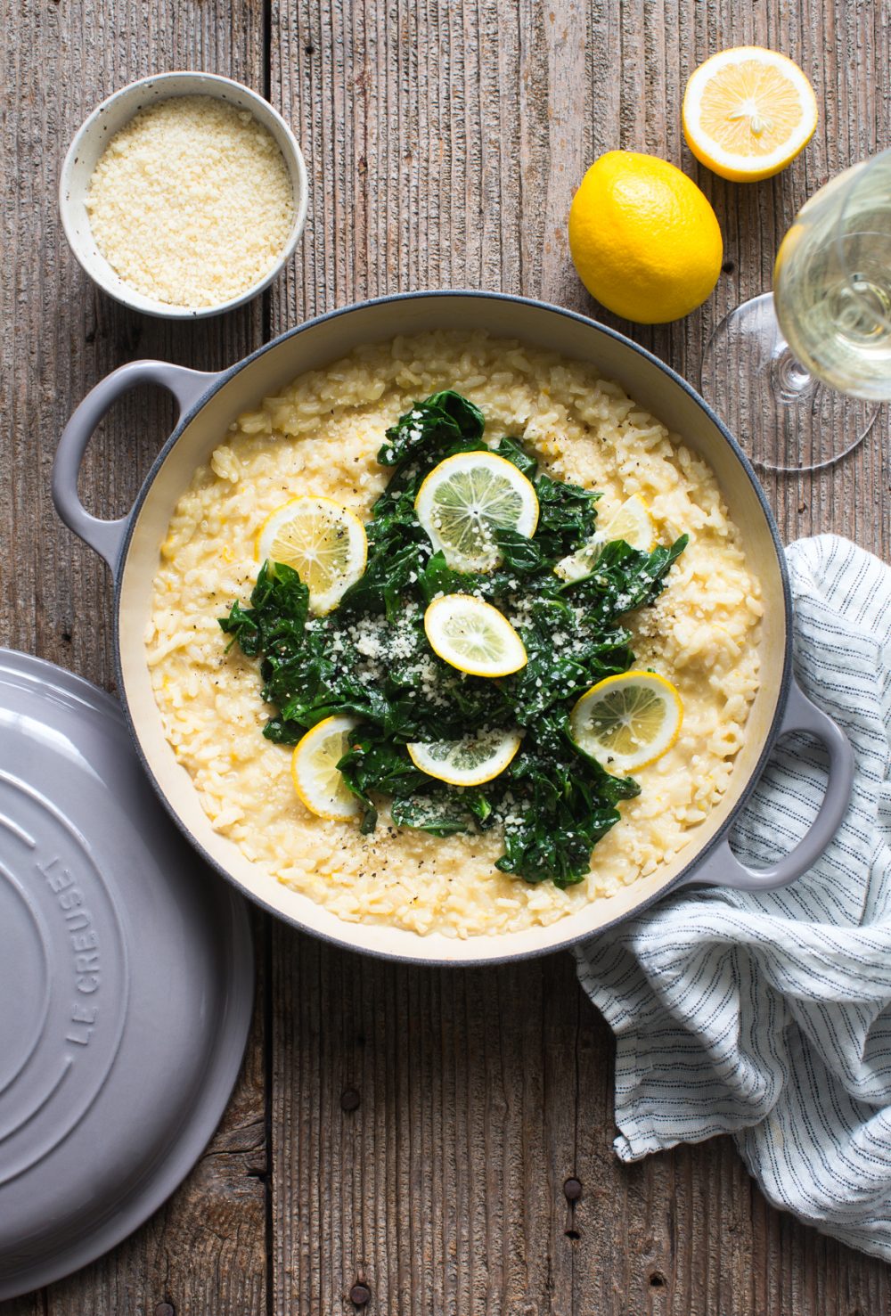 Meyer Lemon Risotto with Spicy Swiss Chard