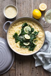 Meyer Lemon Risotto with Spicy Swiss Chard