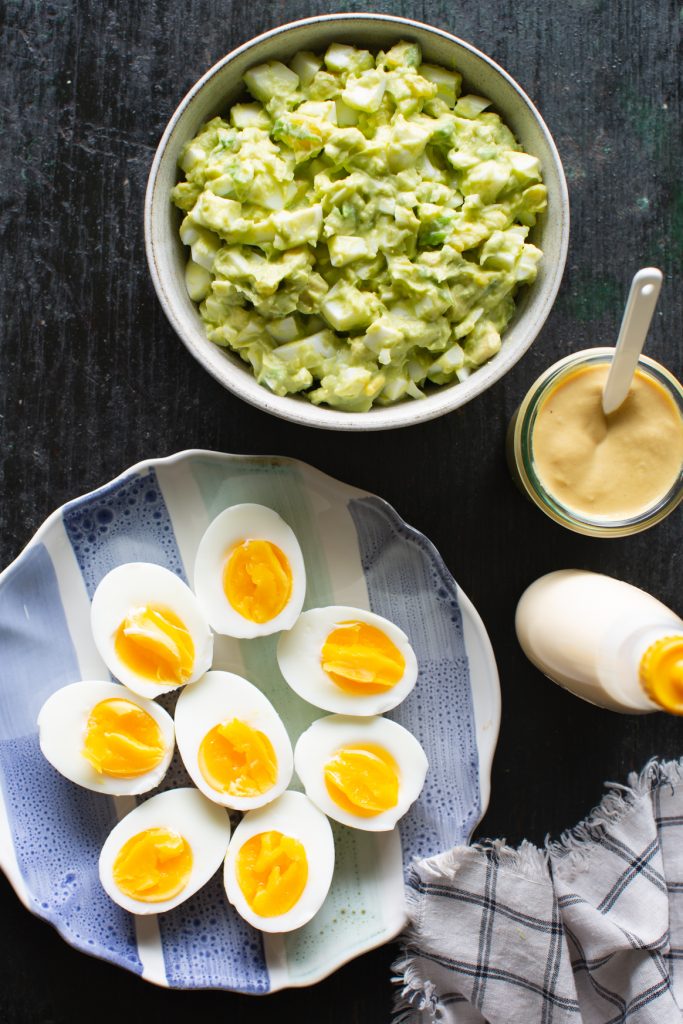 Avocado Egg Salad and Soft Boiled Eggs