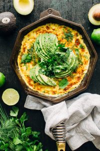 Sweet Corn Frittata with Avocado and Herbs