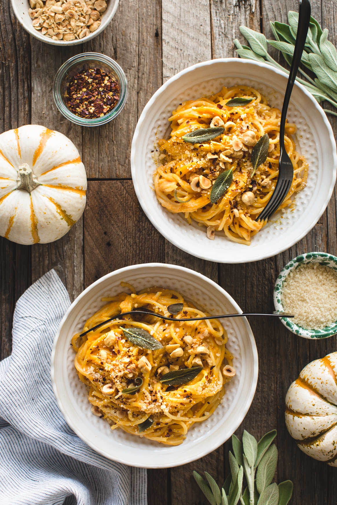 Spaghetti with Pumpkin Parmesan Sauce