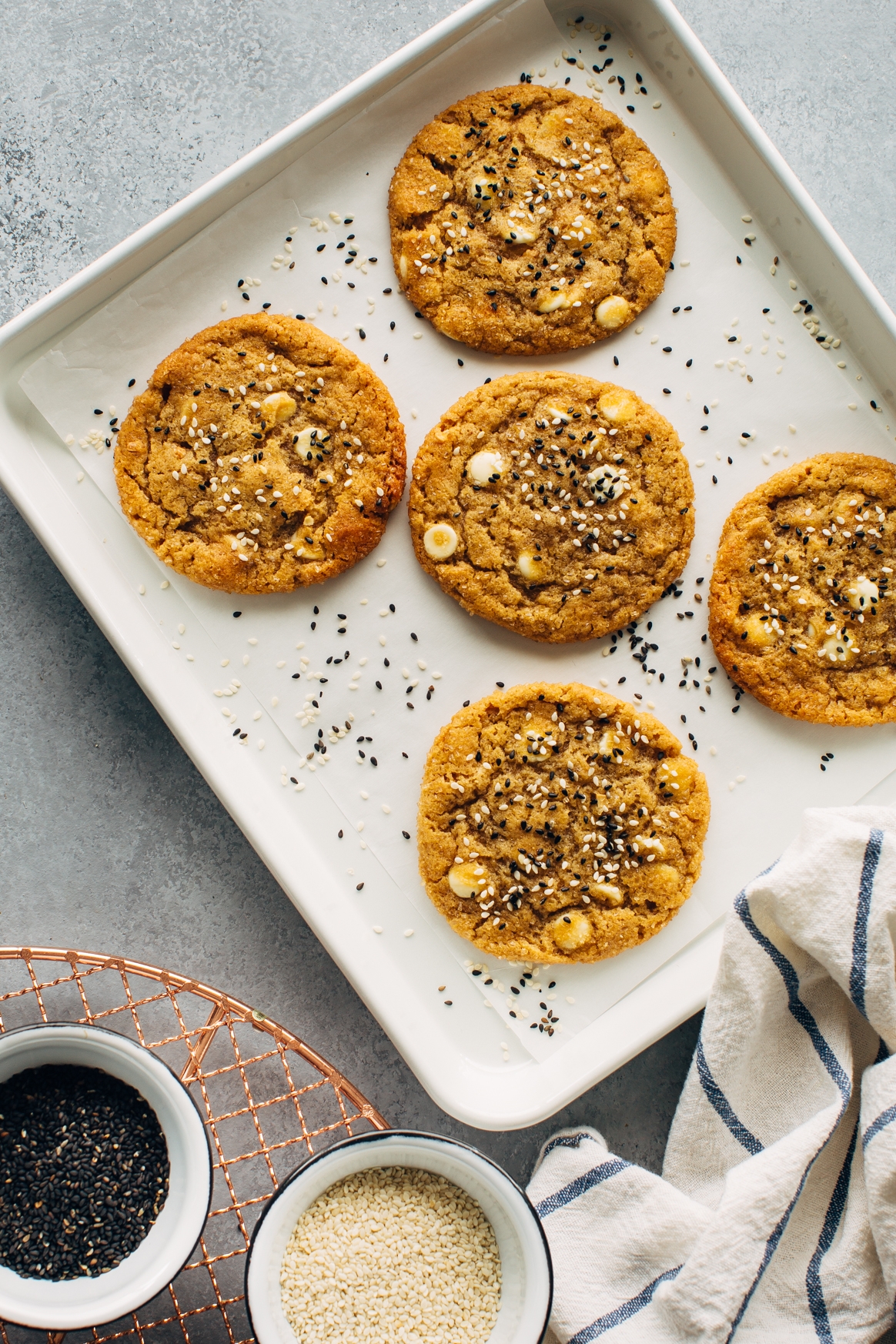 Peanut Butter and White Chocolate Cookies with Miso