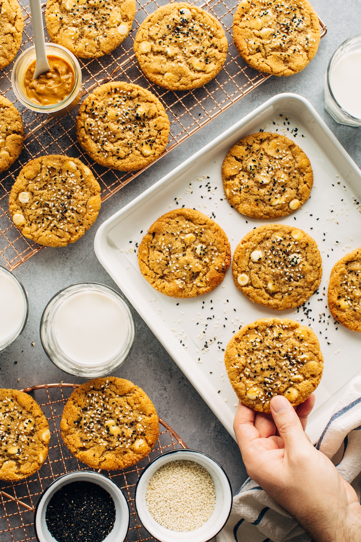 Peanut Butter and White Chocolate Cookies with Miso