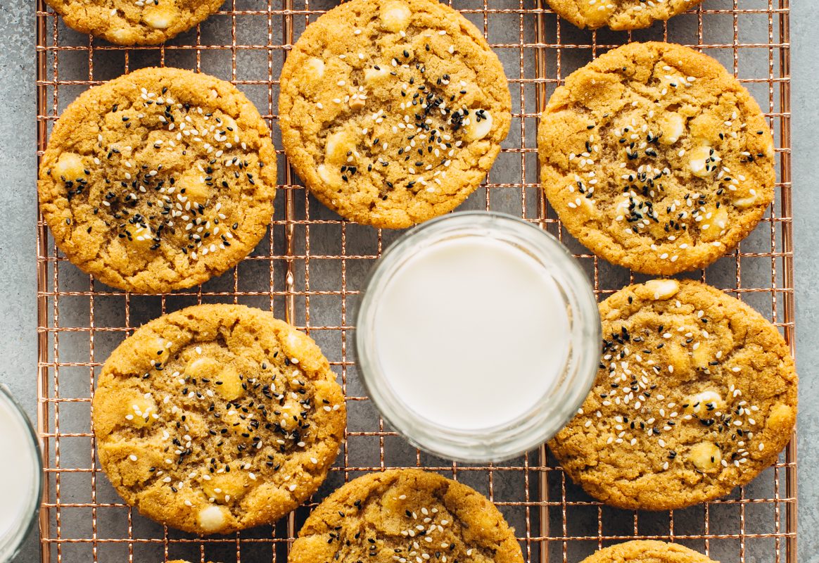 Peanut Butter and White Chocolate Cookies with Miso